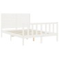 vidaXL Massivholzbett mit Kopfteil Weiß 140x190 cm vidaXL Massivholzbett mit Kopfteil Weiß 140x190 cm