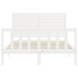 vidaXL Massivholzbett mit Kopfteil Weiß 140x190 cm vidaXL Massivholzbett mit Kopfteil Weiß 140x190 cm