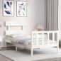 vidaXL Massivholzbett mit Kopfteil Weiß 100x200 cm vidaXL Massivholzbett mit Kopfteil Weiß 100x200 cm