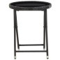 3-tlg. Bistro-Set Poly Rattan und Hartglas Schwarz 3-tlg. Bistro-Set Poly Rattan und Hartglas Schwarz