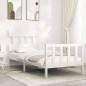 vidaXL Massivholzbett mit Kopfteil Weiß 100x200 cm vidaXL Massivholzbett mit Kopfteil Weiß 100x200 cm