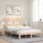 vidaXL Massivholzbett mit Kopfteil 140x190 cm vidaXL Massivholzbett mit Kopfteil 140x190 cm