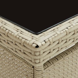 vidaXL 5-tlg. Garten-Essgruppe Poly Rattan und Glas Beige 