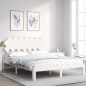 vidaXL Massivholzbett mit Kopfteil Weiß 140x200 cm vidaXL Massivholzbett mit Kopfteil Weiß 140x200 cm