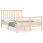 vidaXL Massivholzbett mit Kopfteil 140x190 cm vidaXL Massivholzbett mit Kopfteil 140x190 cm