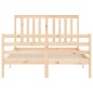 vidaXL Massivholzbett mit Kopfteil 140x190 cm vidaXL Massivholzbett mit Kopfteil 140x190 cm