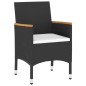 5-tlg. Garten-Essgruppe Poly Rattan und Hartglas Schwarz 5-tlg. Garten-Essgruppe Poly Rattan und Hartglas Schwarz