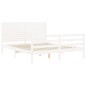 vidaXL Massivholzbett mit Kopfteil Weiß 160x200 cm vidaXL Massivholzbett mit Kopfteil Weiß 160x200 cm