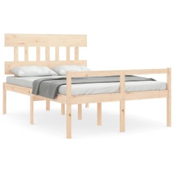 vidaXL Massivholzbett mit Kopfteil