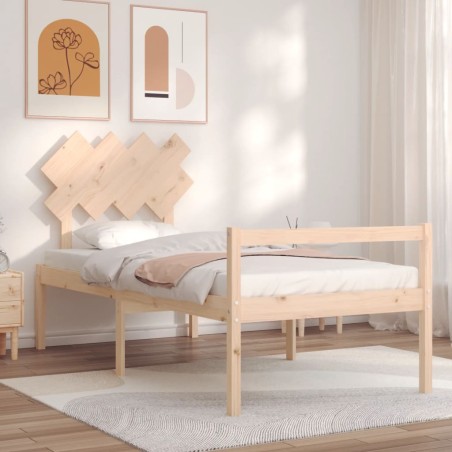 vidaXL Massivholzbett mit Kopfteil
