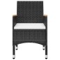 3-tlg. Bistro-Set Poly Rattan und Akazienholz Schwarz 3-tlg. Bistro-Set Poly Rattan und Akazienholz Schwarz