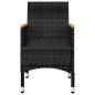 3-tlg. Bistro-Set Poly Rattan und Akazienholz Schwarz 3-tlg. Bistro-Set Poly Rattan und Akazienholz Schwarz