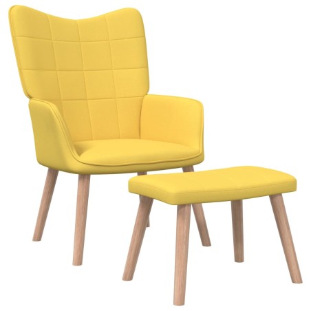 vidaXL Relaxsessel mit Hocker Senfgelb Stoff