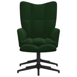 vidaXL Relaxsessel mit Hocker Dunkelgrün Samt