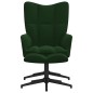 vidaXL Relaxsessel mit Hocker Dunkelgrün Samt vidaXL Relaxsessel mit Hocker Dunkelgrün Samt