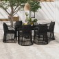 vidaXL 7-tlg. Garten-Essgruppe mit Kissen Schwarz vidaXL 7-tlg. Garten-Essgruppe mit Kissen Schwarz