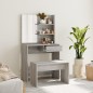 vidaXL Schminktisch-Set Grau Sonoma 74,5x40x141 cm vidaXL Schminktisch-Set Grau Sonoma 74,5x40x141 cm