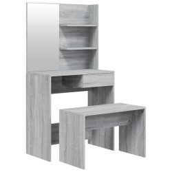 vidaXL Schminktisch-Set Grau Sonoma 74,5x40x141 cm