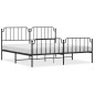 vidaXL Bettgestell mit Kopf- und Fußteil Metall Schwarz 193x203 cm vidaXL Bettgestell mit Kopf- und Fußteil Metall Schwarz 193x203 cm