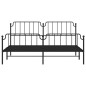 vidaXL Bettgestell mit Kopf- und Fußteil Metall Schwarz 193x203 cm vidaXL Bettgestell mit Kopf- und Fußteil Metall Schwarz 193x203 cm