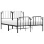 vidaXL Bettgestell mit Kopf- und Fußteil Metall Schwarz 140x190 cm vidaXL Bettgestell mit Kopf- und Fußteil Metall Schwarz 140x190 cm