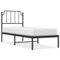 vidaXL Bettgestell mit Kopfteil Metall Schwarz 75x190 cm vidaXL Bettgestell mit Kopfteil Metall Schwarz 75x190 cm