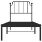 vidaXL Bettgestell mit Kopfteil Metall Schwarz 75x190 cm vidaXL Bettgestell mit Kopfteil Metall Schwarz 75x190 cm