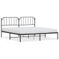 vidaXL Bettgestell mit Kopfteil Metall Schwarz 200x200 cm vidaXL Bettgestell mit Kopfteil Metall Schwarz 200x200 cm