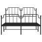 vidaXL Bettgestell mit Kopf- und Fußteil Metall Schwarz 150x200 cm vidaXL Bettgestell mit Kopf- und Fußteil Metall Schwarz 150x200 cm