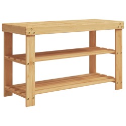 vidaXL Schuhregal mit 3 Ablagen 70x27,5x45 cm Bambus