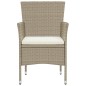 3-tlg. Garten-Essgruppe Poly Rattan Beige 3-tlg. Garten-Essgruppe Poly Rattan Beige