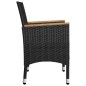 vidaXL 3-tlg. Bistro-Set Poly Rattan und Akazienholz Schwarz vidaXL 3-tlg. Bistro-Set Poly Rattan und Akazienholz Schwarz