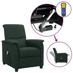 vidaXL Massagesessel mit Aufstehhilfe Dunkelgrün Stoff