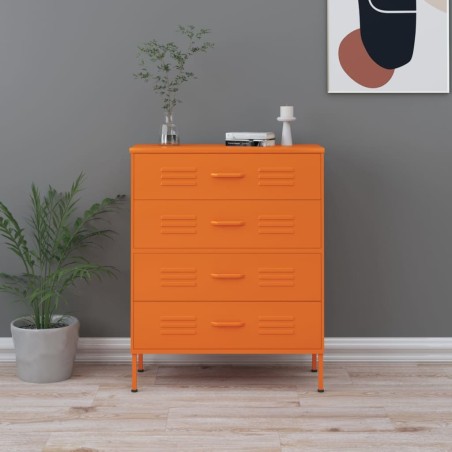 vidaXL Kommode Orange 80x35x101,5 cm Stahl  