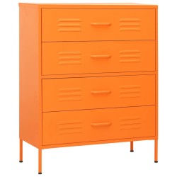 vidaXL Kommode Orange 80x35x101,5 cm Stahl  
