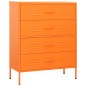 vidaXL Kommode Orange 80x35x101,5 cm Stahl vidaXL Kommode Orange 80x35x101,5 cm Stahl
