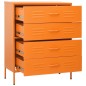 vidaXL Kommode Orange 80x35x101,5 cm Stahl vidaXL Kommode Orange 80x35x101,5 cm Stahl