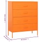 vidaXL Kommode Orange 80x35x101,5 cm Stahl vidaXL Kommode Orange 80x35x101,5 cm Stahl