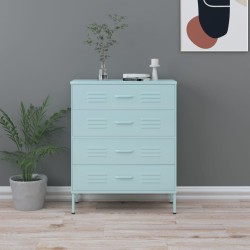 vidaXL Kommode Minzgrün 80x35x101,5 cm Stahl  