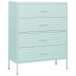 vidaXL Kommode Minzgrün 80x35x101,5 cm Stahl vidaXL Kommode Minzgrün 80x35x101,5 cm Stahl