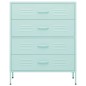 vidaXL Kommode Minzgrün 80x35x101,5 cm Stahl vidaXL Kommode Minzgrün 80x35x101,5 cm Stahl