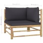 vidaXL 6-tlg. Garten-Lounge-Set mit Dunkelgrauen Kissen Bambus vidaXL 6-tlg. Garten-Lounge-Set mit Dunkelgrauen Kissen Bambus