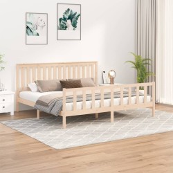 vidaXL Massivholzbett mit Kopfteil 180x200 cm Kiefer