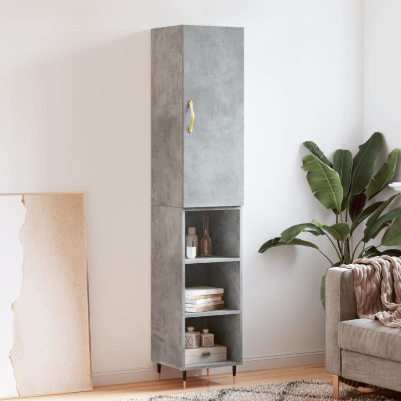 vidaXL Highboard Betongrau 34,5x34x180 cm Holzwerkstoff vidaXL Highboard Betongrau 34,5x34x180 cm Holzwerkstoff