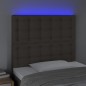 vidaXL LED Kopfteil Taupe 90x5x118/128 cm Stoff