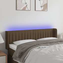vidaXL LED Kopfteil Dunkelbraun 147x16x78/88 cm Stoff