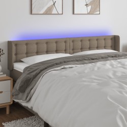 vidaXL LED Kopfteil Taupe 183x16x78/88 cm Stoff