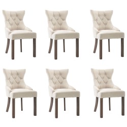 vidaXL Esszimmerstühle 6 Stk. Beige Stoff 