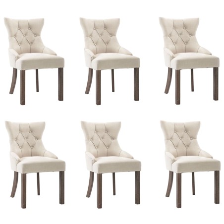 vidaXL Esszimmerstühle 6 Stk. Beige Stoff 
