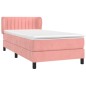 vidaXL Boxspringbett mit Matratze Rosa 90x200 cm Samt vidaXL Boxspringbett mit Matratze Rosa 90x200 cm Samt